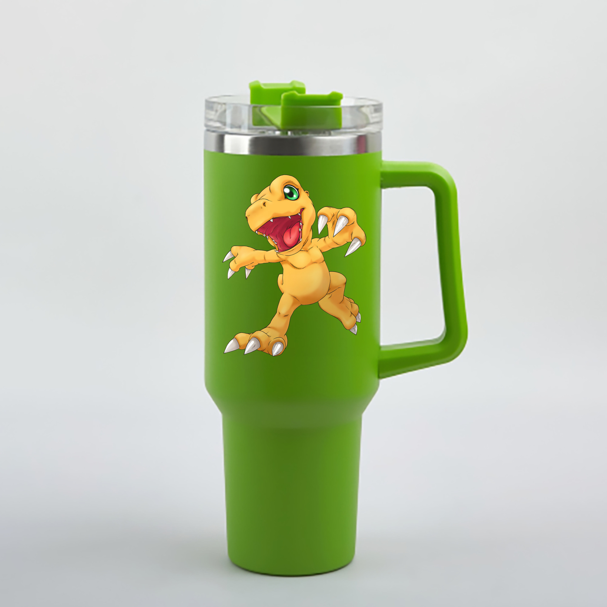 （画像用） Digimon デジタルモンスター/デジモン 1200mL車用タンブラー - クリスタルステッカー（プラスチックストロー付き）